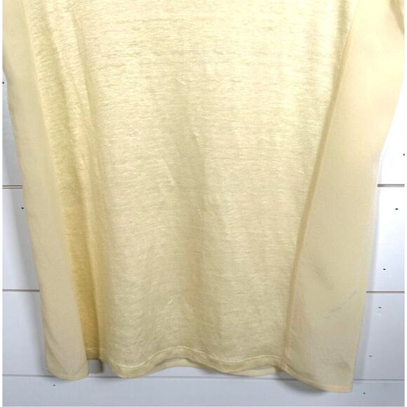 Sandro Paris Linen Front Sheer Back Sleeveless Tank Top Light Yellow Medium - Picture 3 of 7